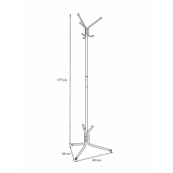 Вешалка металлическая напольная 63*63*177 см белый Луч 3 ЗМИ (1/1)