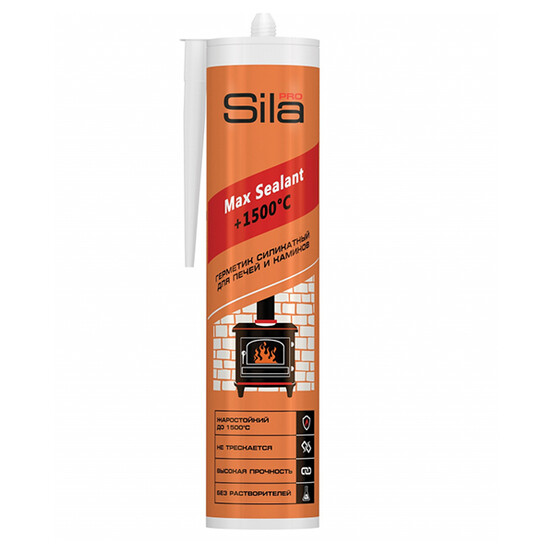 Герметик силикатный термостойкий Pro Max Sealant 1500 для печей 280мл Sila