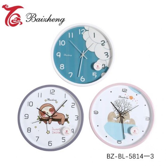 Часы пластиковые настенные  30*30 см круг в ассортименте Baizheng (1/20)