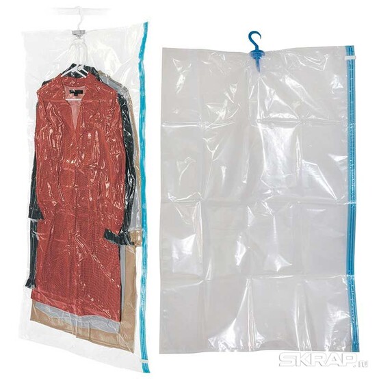 Пакет полиэтиленовый для одежды 70*145 см вакуумный клапан VB6 Рыжий кот (1/50)