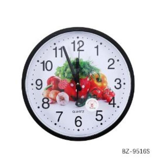 Часы пластиковые настенные 30 см круг Овощи Baizheng (1/30)