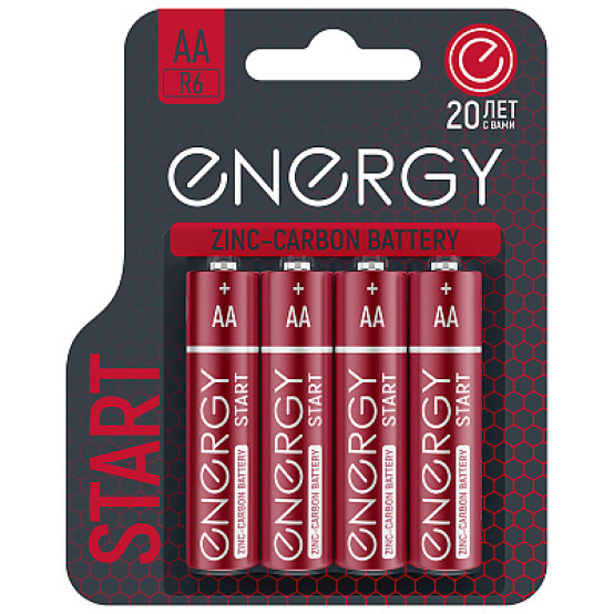 Батарейка солевая АА R6/4B упак 4 шт Start Energy (1/80)