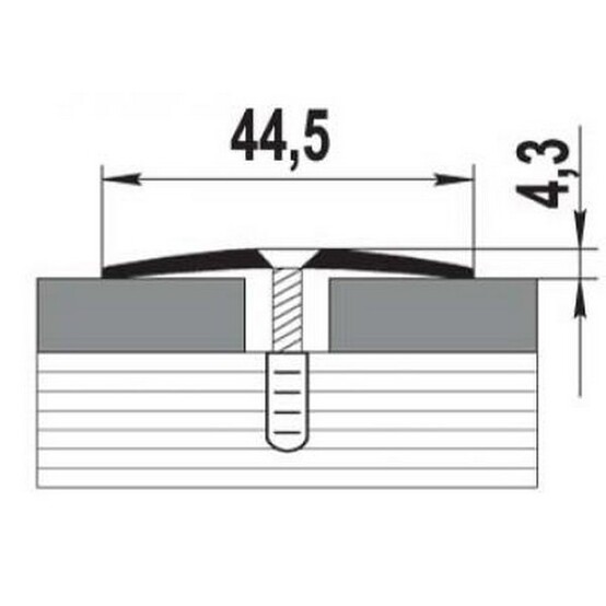 Порожек стык 1,8 м алюминий 44,5мм