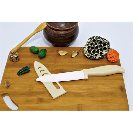 Нож керамика 28*4*1,5 см лезвие 15,2 см поварской пласт ручка чехол в ассорти Baizheng (1/120)