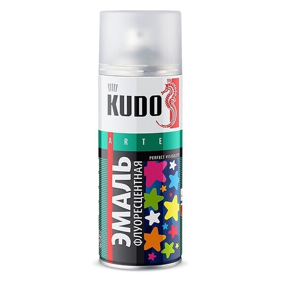 Эмаль аэрозольная Kudo флуоресцентная белая 520мл