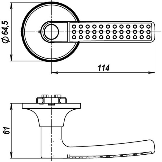 Ручка защелка 6026 CP-B (хром) фик.