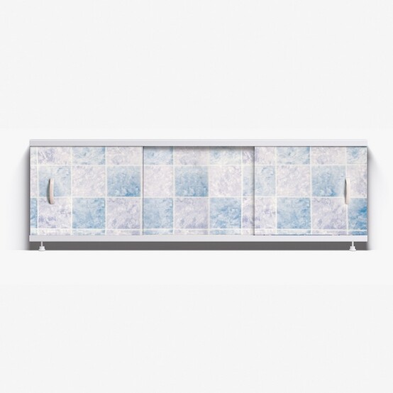 Экран для ванны 1,5м Оптима голубой кафель 1480х496х29 (4)