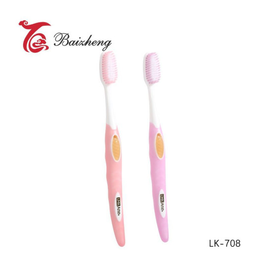 Щетка зубная 18,9 см с силиконовой щетиной микс LK-708 Baizheng (1/300)