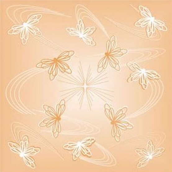 Плитка потолочная Бабочки персик ламинированная Флекс