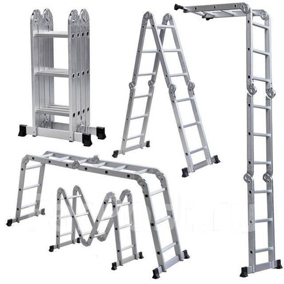Лестница-трансформер 4х3 алюминиевая Ударник