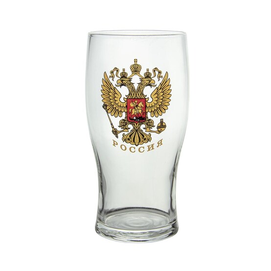 Бокал стеклянный 570 мл для пива ГЕРБ РОССИИ Gid Glass (1/1)