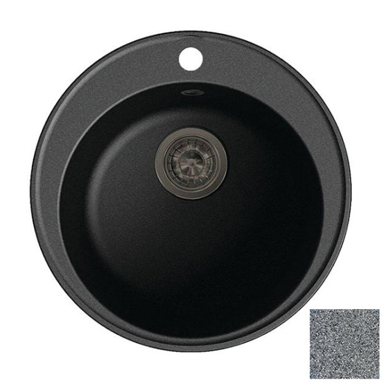 Мойка кухонная гранитная GS1 темно-серый матовый (кругл) d475 (чаша d380*194мм)