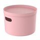 Органайзер пластиковый 19,4*19,4*13,8 см для хранения круглый нежно розовый Pako Zero Berossi (1/15