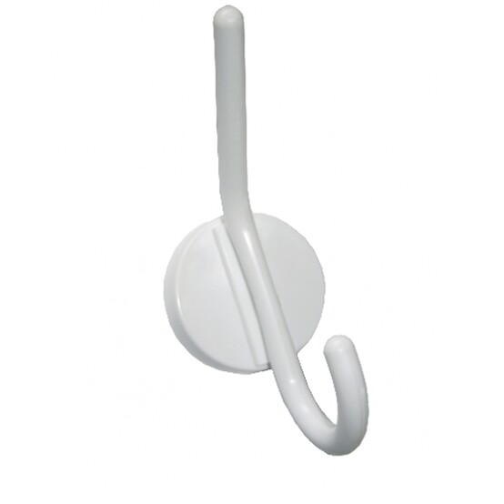 Крючок-вешалка однорожковый белый пластмасса (50)