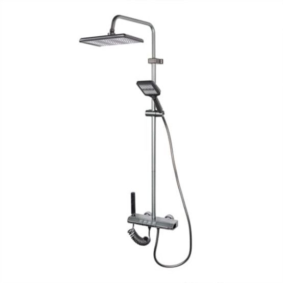 Смеситель душевая система DIKALAN для ванны c картриджным переключ LED подсветка Серый (5) Kn90138