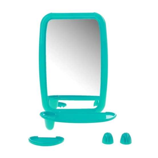 Набор пластиковый для ванной с зеркалом 34,6*51,5 см бирюза ВК Оптима Berossi (1/5)