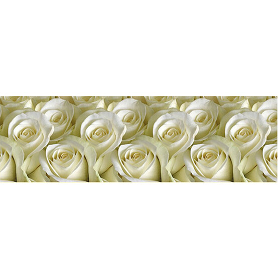 Фартук АБС пластик Белые розы 600*3000*1,4мм ЮПМП