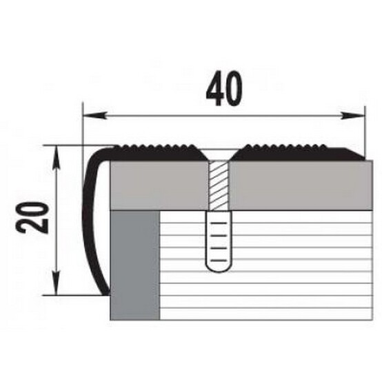 Порожек угловой 0,9 м алюминий 40*20мм