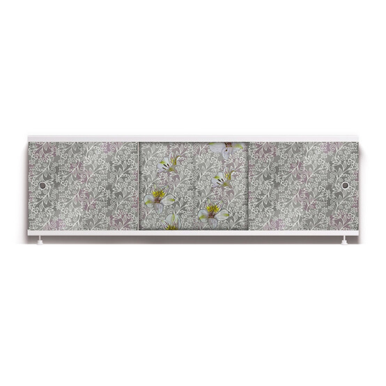 Экран для ванны 1,5м Оптима Decor цветочный вальс 1480х496х29 (4)