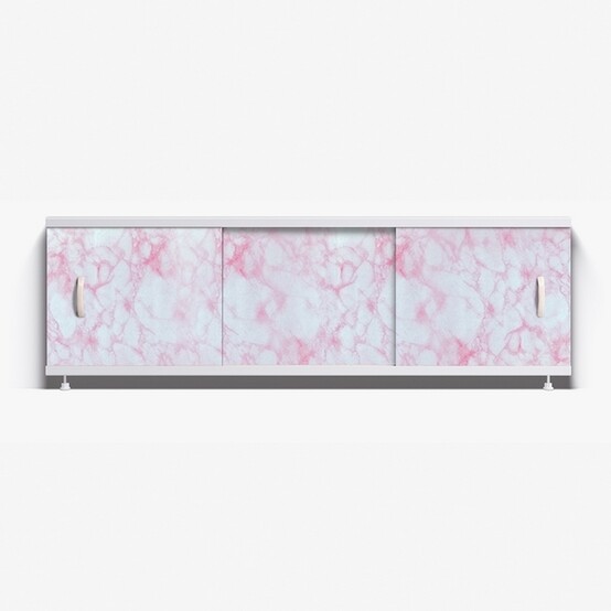 Экран для ванны 1,5м Оптима нежно-розовый мрамор 1480х496х29 (4)