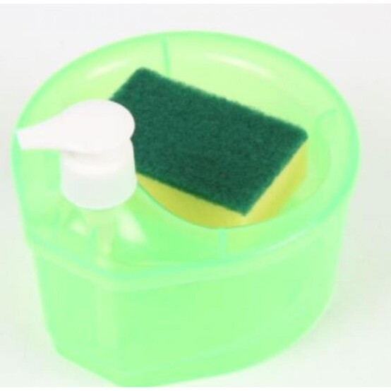 Дозатор пластиковый 17*17*14.5 см для жидкого мыла + губка цвет микс Baizheng (1/60)