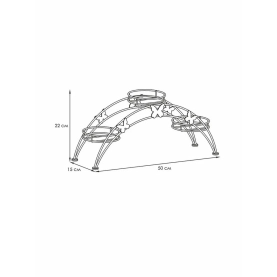 Подставка металлическая для цветов 500*150*220 мм коричневый Арка 3 ЗМИ (1/1)