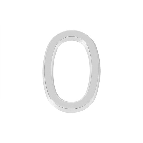 Номер дверной  "0" самоклеящаяся хром ABS (50х37) (FUARO) CP (50)
