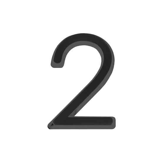 Номер дверной  "2" самоклеящаяся черный ABS (50х37) (FUARO)  BL (50)