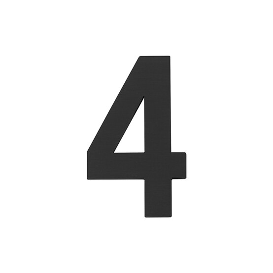 Номер дверной  "4"  самоклеящаяся черный SS304 (50х30) (FUARO) BL (50)