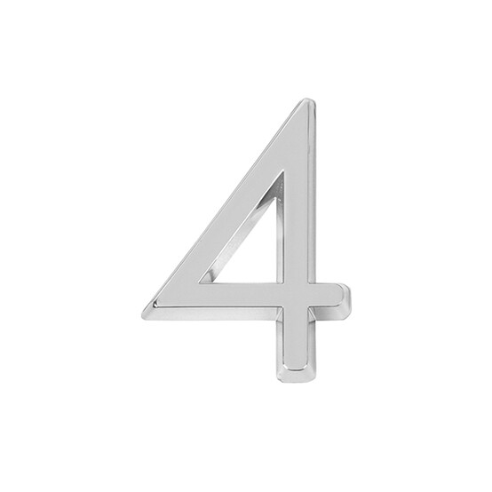 Номер дверной  "4" самоклеящаяся хром ABS (50х37) (FUARO)  CP (50)