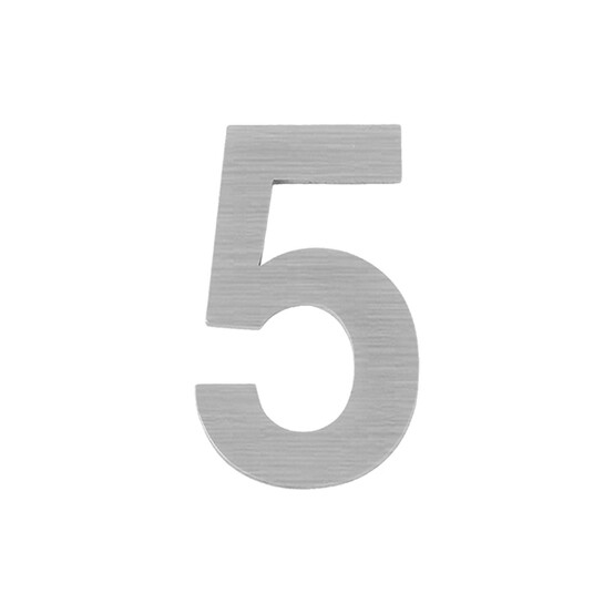 Номер дверной  "5"  самоклеящаяся сатинированный хром SS304 (50х30) SSC BL (50)