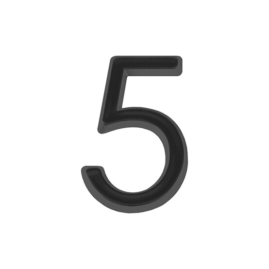Номер дверной  "5" самоклеящаяся черный ABS (50х37) (FUARO)  BL (50)