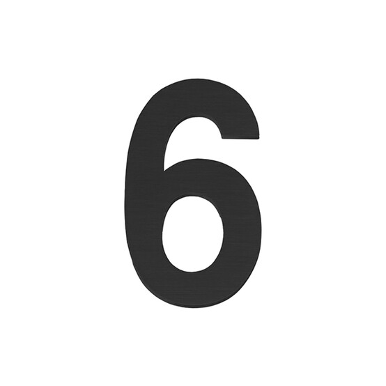 Номер дверной  "6"  самоклеящаяся черный SS304 (50х30) (FUARO) BL (50)
