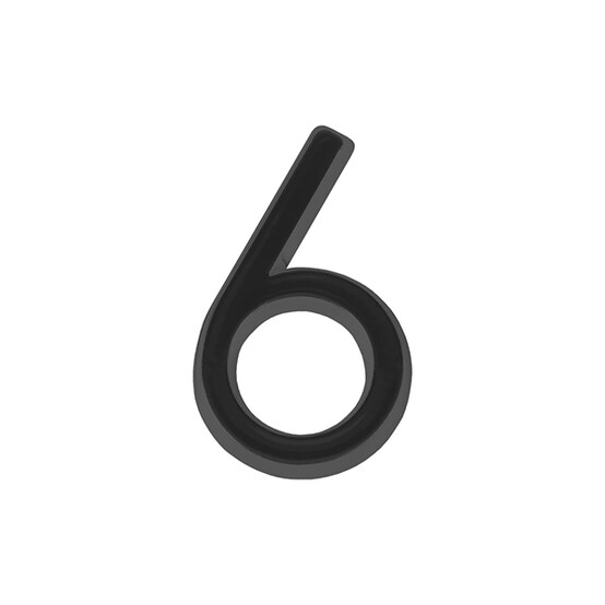 Номер дверной  "6" самоклеящаяся черный ABS (50х37) (FUARO)  BL (50)