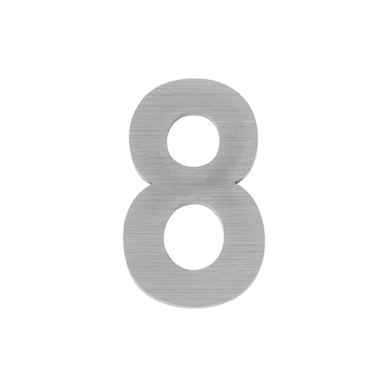 Номер дверной  "8"  самоклеящаяся сатинированный хром SS304 (50х30) SSC BL (50)