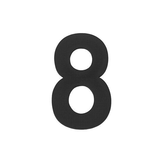 Номер дверной  "8"  самоклеящаяся черный SS304 (50х30) (FUARO) BL (50)