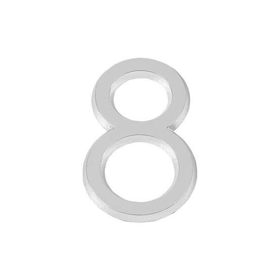 Номер дверной  "8" самоклеящаяся хром ABS (50х37) (FUARO)  CP (50)