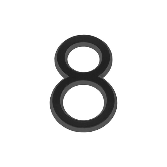Номер дверной  "8" самоклеящаяся черный ABS (50х37) (FUARO)  BL (50)