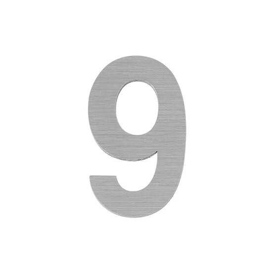 Номер дверной  "9"  самоклеящаяся сатинированный хром SS304 (50х30) SSC BL (50)