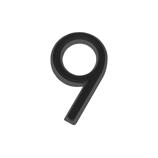 Номер дверной  "9" самоклеящаяся черный ABS (50х37) (FUARO)  BL (50)