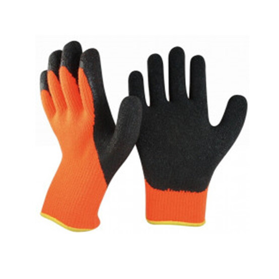 Перчатки утепл (Ф) х/б облитые латекс оранжевые (10/480)