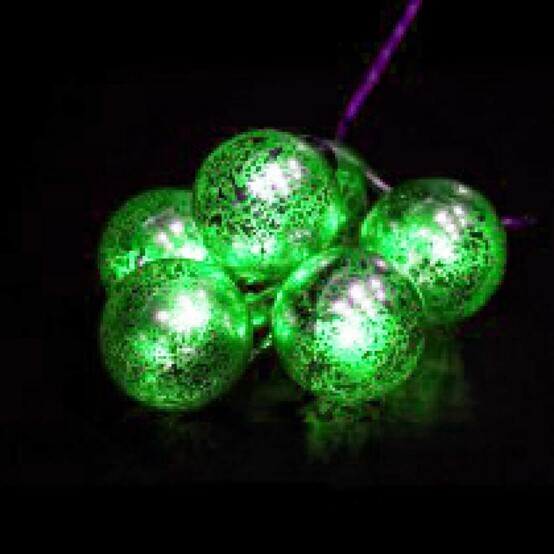 Гирлянда светодиодная  1,2 м 10 led 2*АА зеленые шары Там там (1/48)