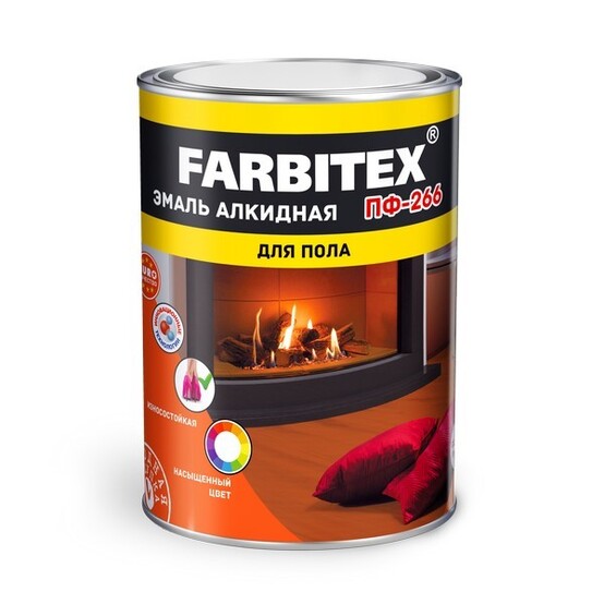 Эмаль алкидная ПФ-266 FARBITEX золотистая для пола 1,8кг