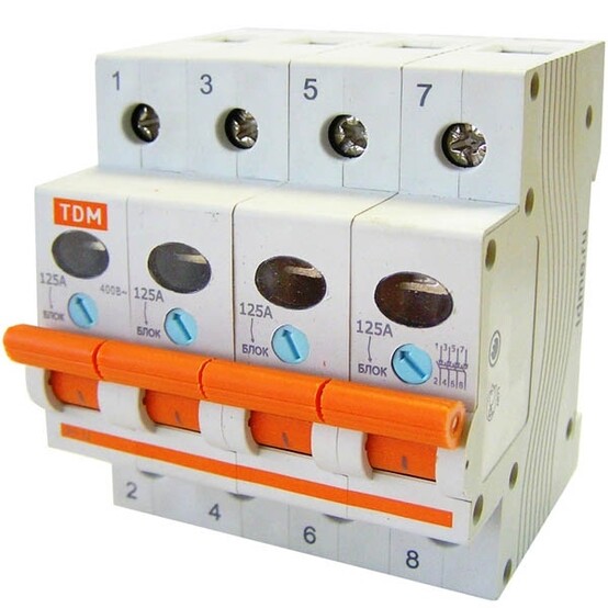 Выключатель нагрузки (мини-рубильник) 4п 100А ВН-32 TDM