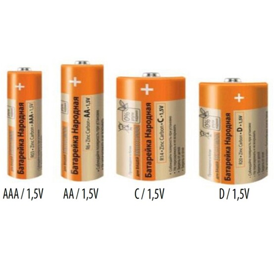 Батарейка AAA Мизинчиковая 1,5V R03 Zinc Carbon SH-4 (4/60) Народный