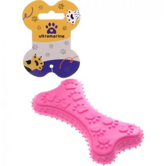 Игрушка-кость 10,5*5,5 см резина для собак Bubble gum-Кость розовый Ultramarine (1/240)
