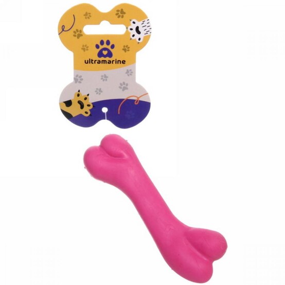 Игрушка-кость 12,3 см резина для собак Bubble gum-Кость розовый Ultramarine (1/240)