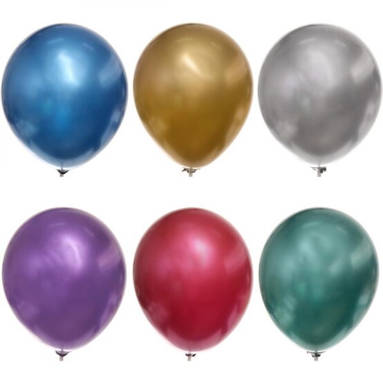 Набор латексных воздушных шаров 12"30 см 25 шт микс Металлик Серпантин (1/150)