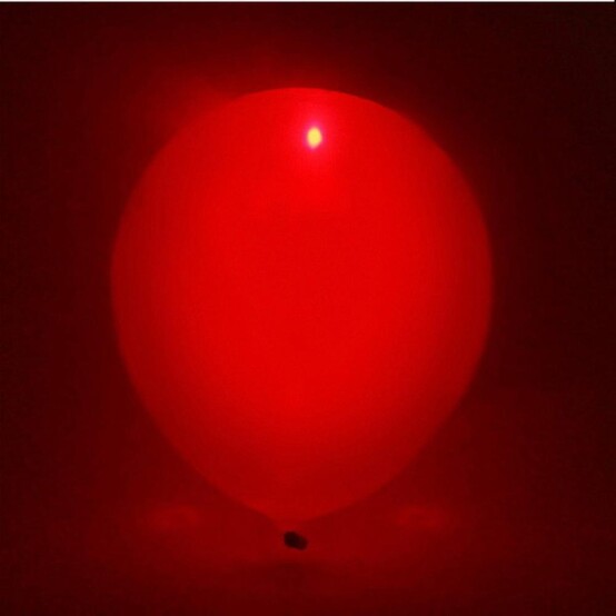 Набор латексных воздушных шаров 10"/25 см 25 шт красный светящиеся Серпантин (1/600)
