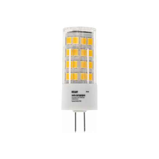Лампа светодиодная G4 5,5Вт 230В 2700К теплый свет капсула Rexant (1/10)